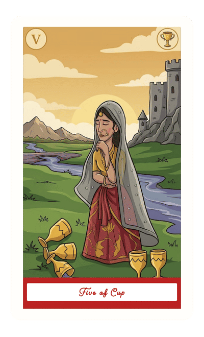 Indian Tarot — Five of Cups
