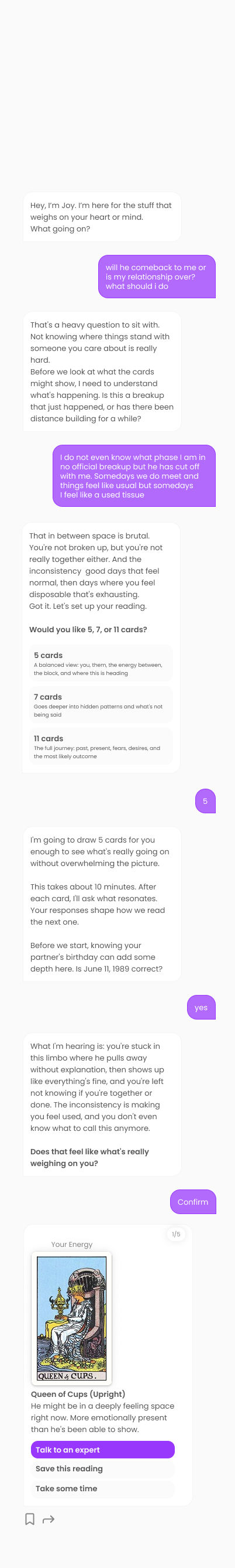 Sample conversation with Joy