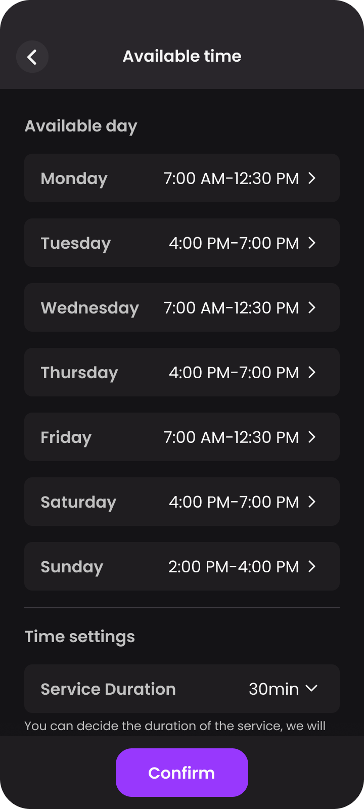 coto expert session booking screen