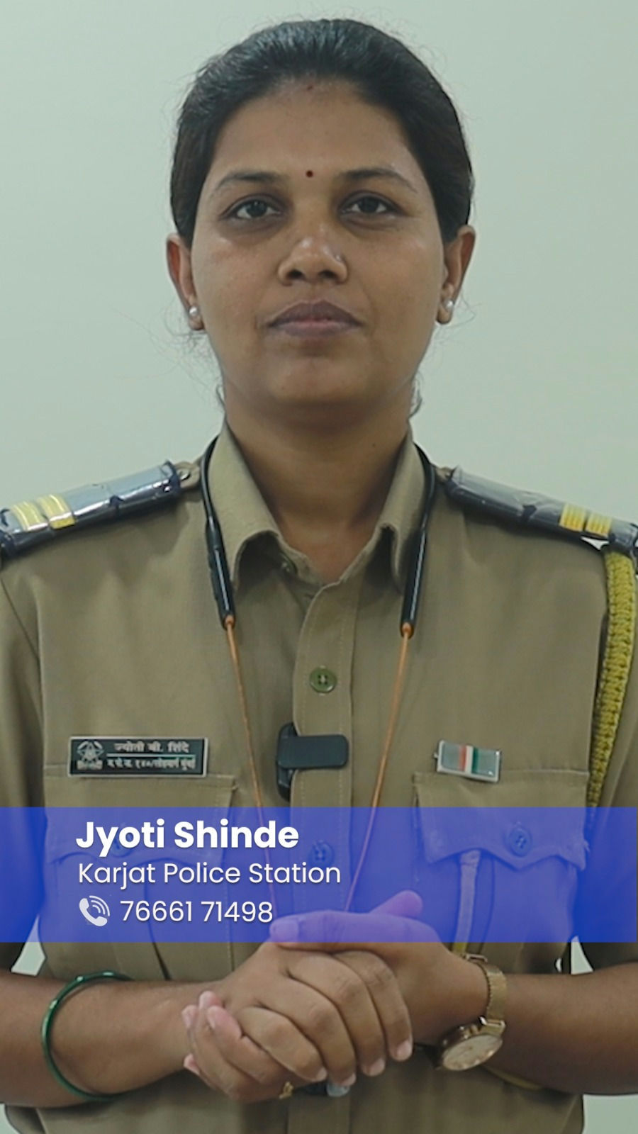 Meet our Khakitali Sakhee - Jyoti. 

Whenever you feel unsafe, your friend is a call away. Save her contact number right away

# # 
