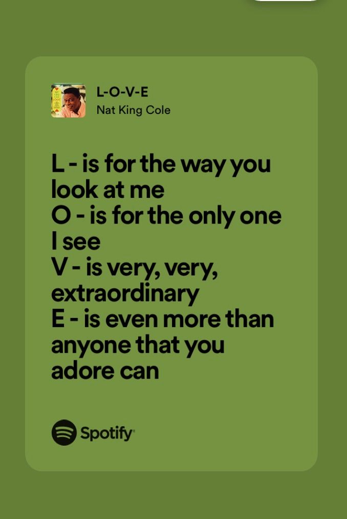 Sevgililer günü şarkısı bırakayım! 
L-O-V-E  Nat King Cole

# # # 
https://open.spotify.com/track/4QxDOjgpYtQDxxbWPuEJOy?si=CUuOgjFnSea8NYDw_DE_aw