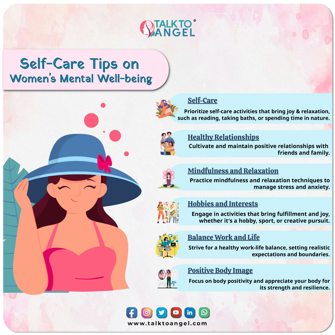 Self-care tips are crucial for women's mental health because they help manage stress, improve emotional well-being, and prevent burnout. Women often juggle multiple roles, and self-care provides a necessary pause to recharge physically and emotionally. It fosters resilience, boosts self-esteem, and contributes to overall mental wellness, enabling women to navigate life's challenges with greater balance and strength.
