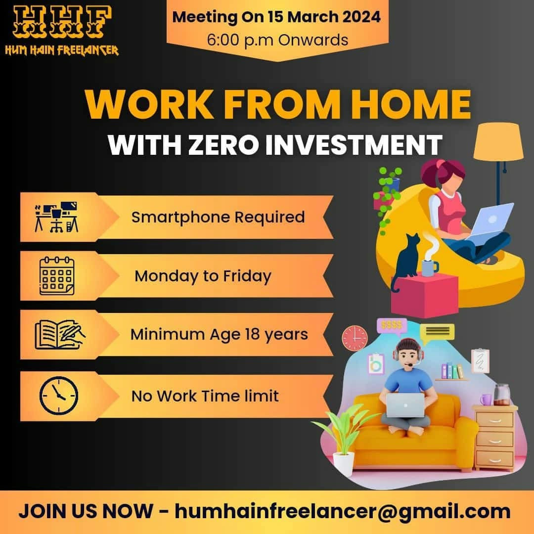 Work from home 
Best Opportunity for All.
