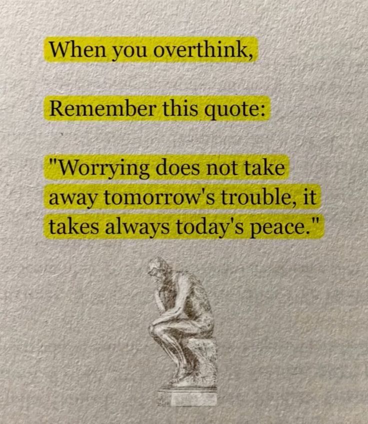 Overthinking is the process of analyzing or worrying about something to an excessive degree, often leading to stress and confusion. It involves replaying situations, imagining worst-case scenarios, or overanalyzing every detail, which can prevent clear decision-making and hinder emotional well-being. Rather than finding solutions, overthinking often traps individuals in a cycle of doubt and uncertainty, making it harder to move forward.✨