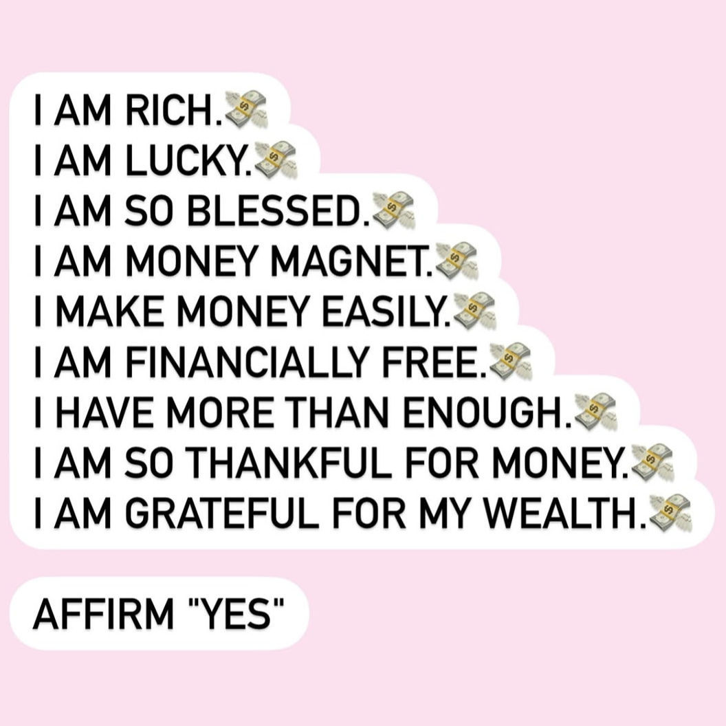 Feeling weighed down by financial stress? Shift your mindset and attract abundance! 🌟 Repeat these  powerful affirmations, believe it, feel it, and watch the magic unfold.
🌟 Join me today from 12 AM to 2 AM & tomorrow from 11 AM to 2 PM for a transformative session of Tarot Guidance & Healing to discuss and resolve your financial challenges. Let's align your energy to manifest abundance!

# # # # # #