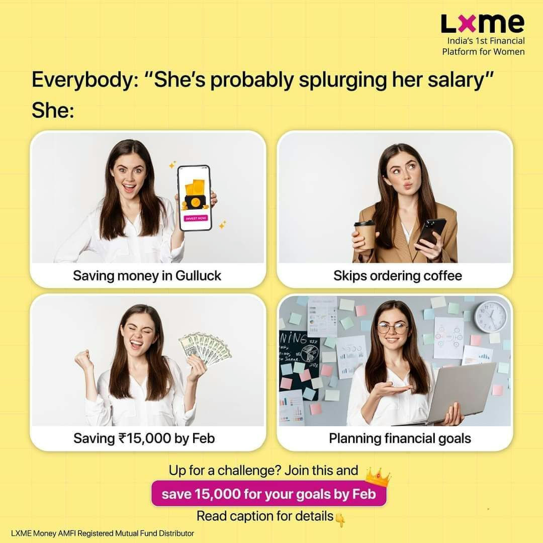 👑Savings Queen Challenge is going on👑
Save ₹15,000 by Feb end with one small amount at a time. 

We will announce an amount ranging from ₹100-₹250 daily on LXME App or Being LXME Community on Facebook. 
Save that amount with LXME to reach your financial goal by 29th Feb.

Download the LXME App and Start the challenge today ! 
https://lxme.onelink.me/95JV/LXMExCoto

# # # # # # # 

 @ @ @ @ @ @ 