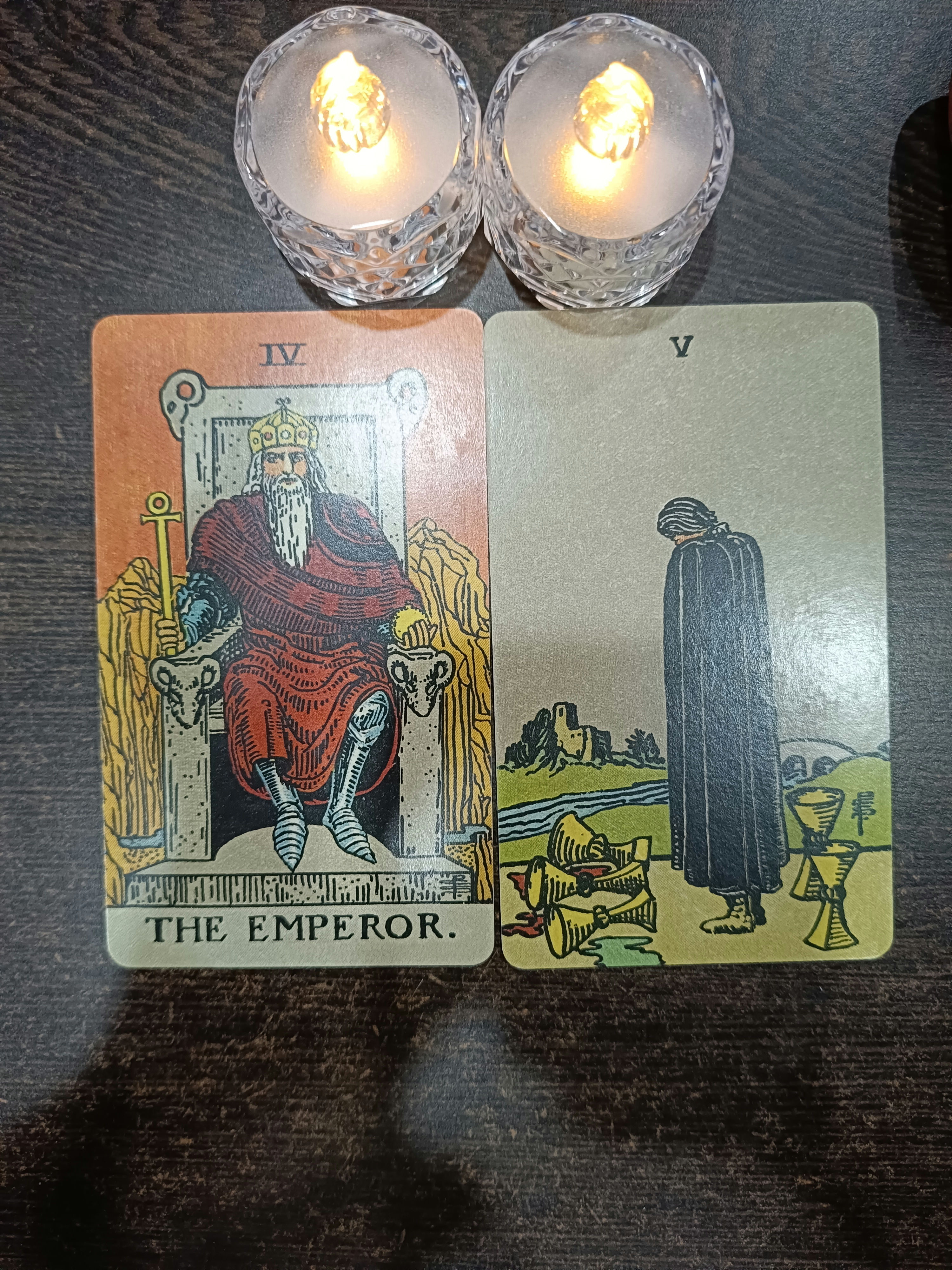 Today's guidance for you⭐
@ You're focusing too much on what didn’t work out — the missed chances, the setbacks. But the Five of Cups reminds you: not all is lost. Two cups are still standing, waiting for you to notice them. Shift your perspective, stop mourning the past, and claim the opportunities still present.The Emperor calls you to rise with structure, discipline, and inner strength. It’s time to create a strict routine, build better habits, and become the master of your time and emotions. Strengthen your boundaries, lead yourself with authority, and work on inner mastery — because only when you’re strong within can you clearly see the intentions of those around you.💫💫🪽🪽