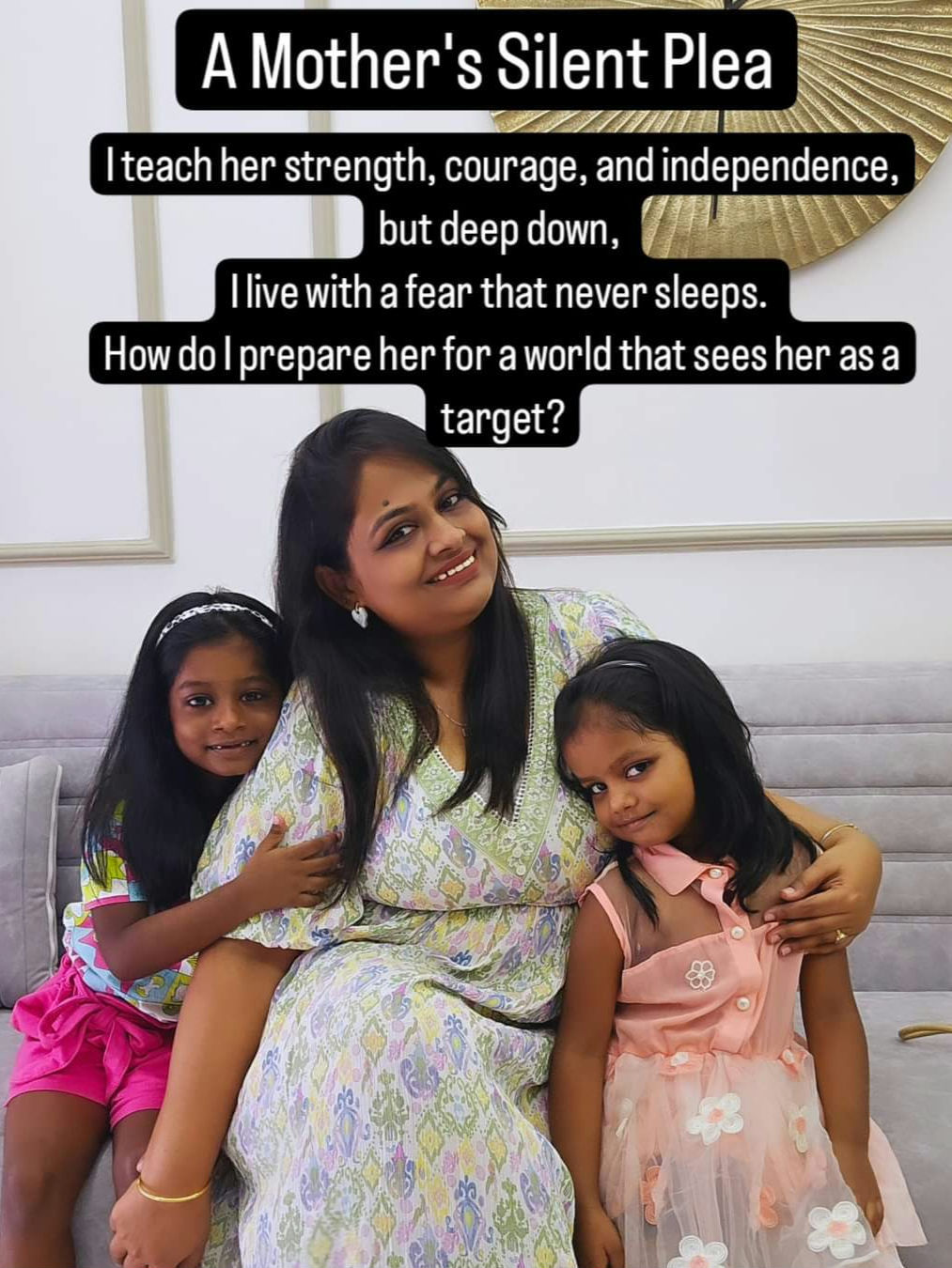 As a mom of a daughter, my heart is constantly burdened with worry. The world should be a safe place for her, yet the harsh reality tells a different story. This post is for every mother who shares my fears, and for every soul who believes in creating a world where our daughters can live without fear. It’s time to stand together, speak up, and fight for their safety. 🌍✨ 

# #
# # # # # # # # # #
