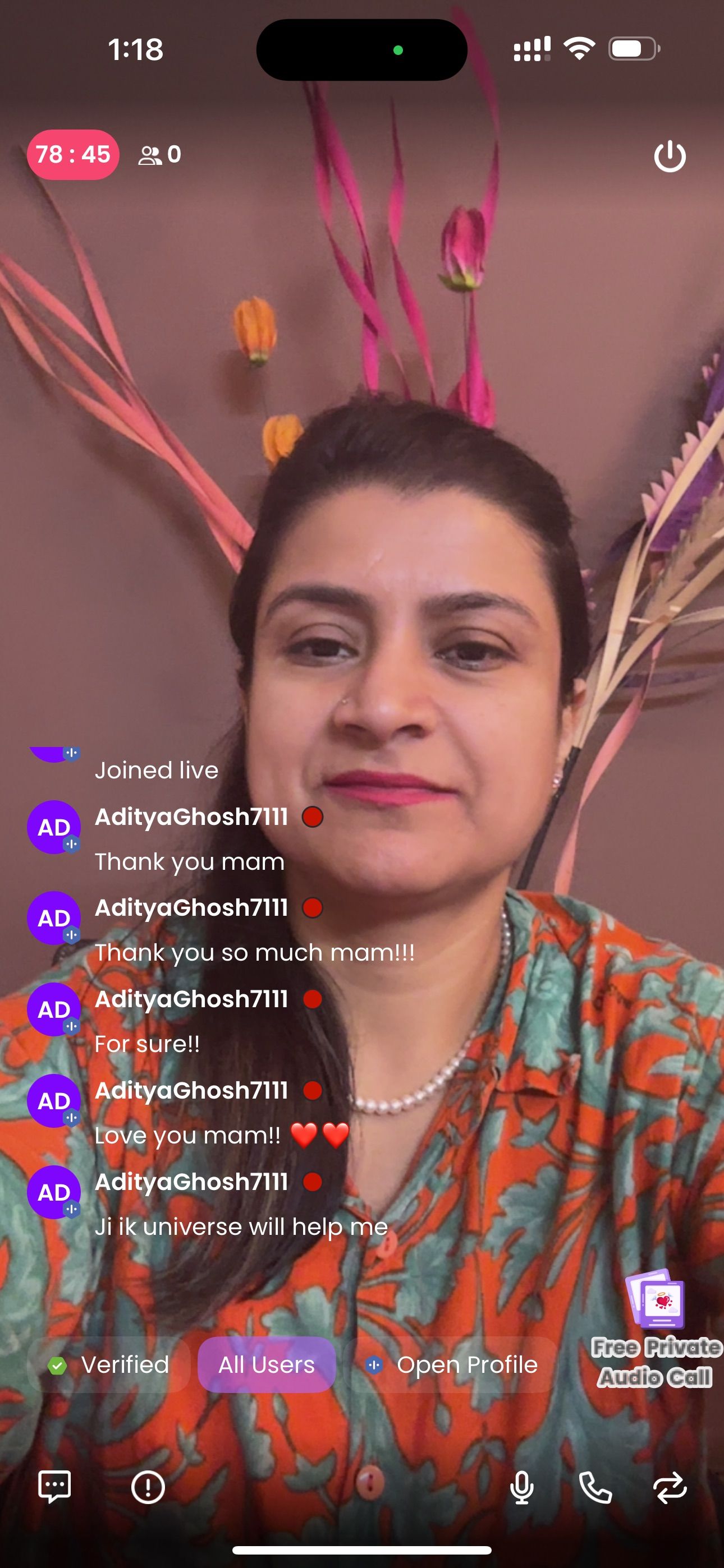 “It is always a pleasure to bring clarity and guidance to those in need. Every day, I thank the universe for choosing me to help solve someone’s problem.”
If you're seeking insight or support, you're welcome to join my live sessions—an opportunity to gain the clarity you’ve been looking for.
Live Timings:
2:00 PM – 4:00 PM
12:00 AM – 3:00 AM
“Every problem is a gift—without them we wouldn’t grow.” # # # # # #
