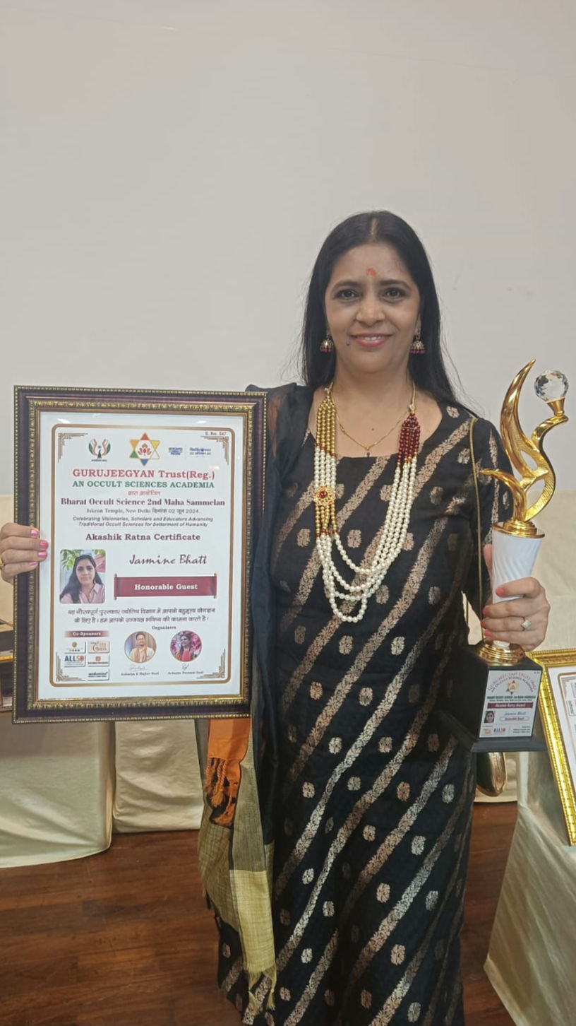 🌟 Honored and Grateful! 🌟

Thrilled to share that I've received the prestigious **Akashik Ratna Award & Certificate** at the **Bharat Occult Science 2nd Maha Sammelan** held at ISKCON Temple, New Delhi, 2024! 🙏✨

This award is a testament to the dedication and passion I have for guiding others through the wisdom of the Akashic Records. Thank you to all my mentors, clients, and supporters who have been part of this incredible journey. Your trust and belief inspire me every day! 🌌💫

# # # # # # # # # #