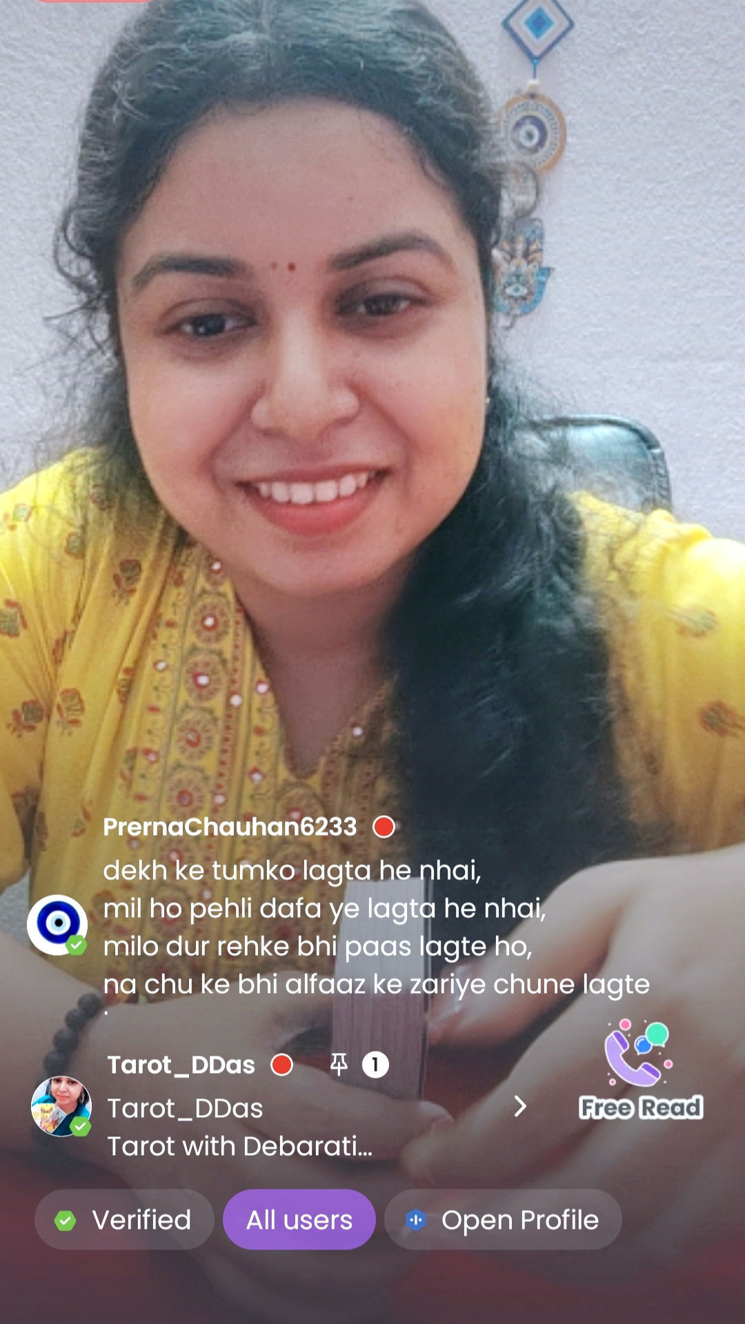 Catch me live every night from 7–9 PM & 10 PM–1 AM for magical tarot insights!☘️☘️☘️💞😊Thank you prerna ji for this sweet compliment 💞😊
# #