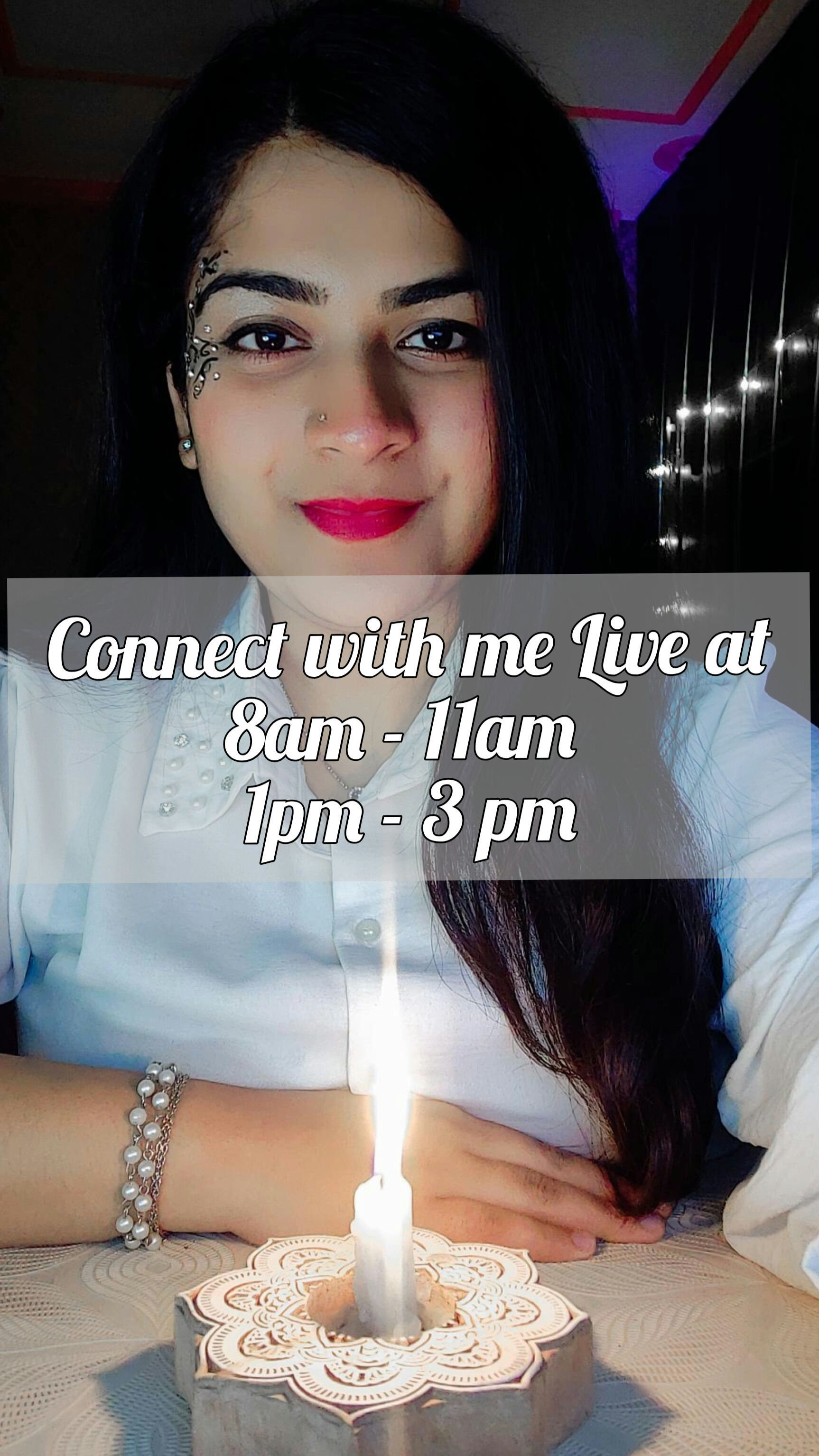 Have questions about your Ex , Your Next, Your  Best or just need Money. 
Lets decide it all ✨💕
Meet me at 8am - 11 am and 1 pm - 3 pm Tue- Sun
and let's break these spells together. 
See You in my Live 💞