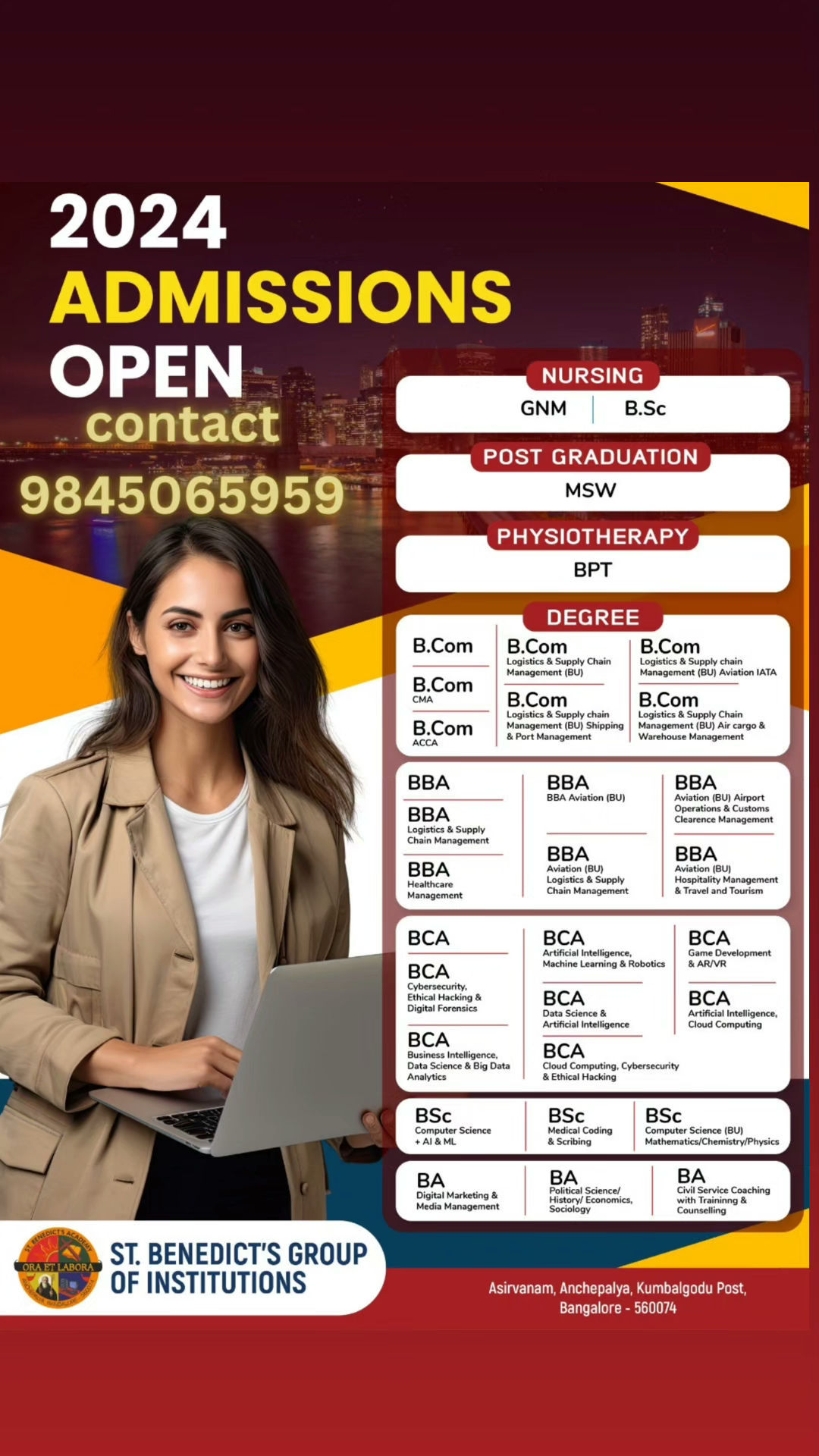 Admissions open @St. Benedicts Academy