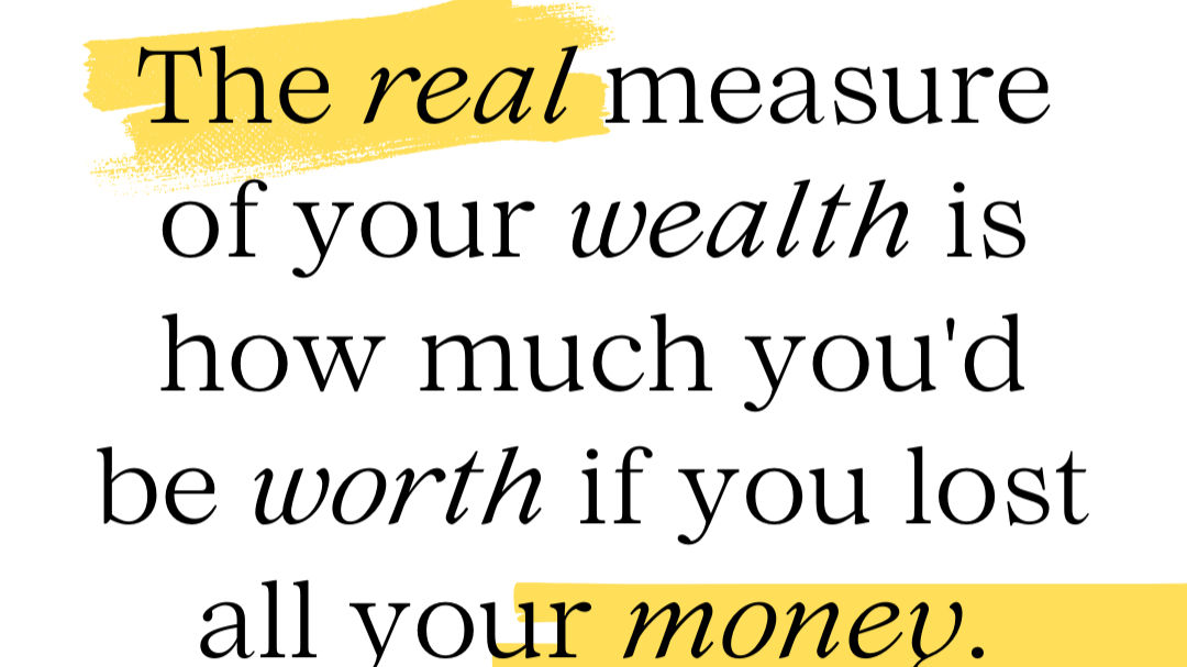 What s your Real Wealth...

Real wealth is never measured in money or possessions. It is about the intangible things that bring us true happiness and fulfillment. It is about our relationships, experiences, health, and the impact we make on others.

#
# lifecoach # # #  # # # # # # # # # # # # # # # # # # # # # # # #  