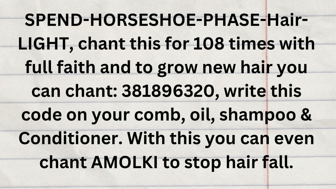 switch code for hairfall

Neetu N Bhansali 