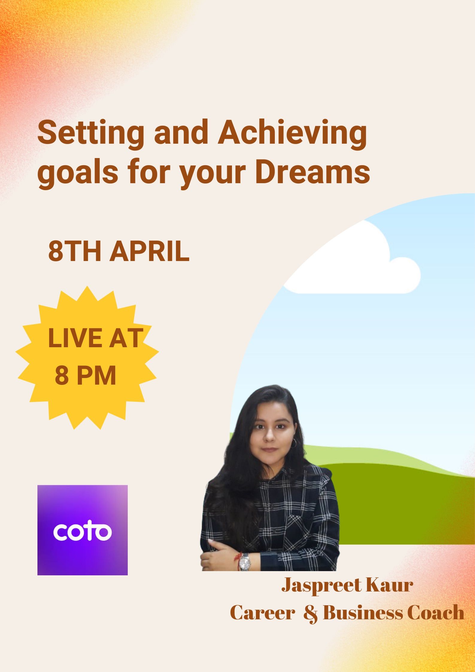 Join me live to fullfill your dreams 

Tomorrow live at 8  pm